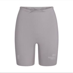 SKIMS NEW 4X Chrome‎ Grey Sport Swim Mid Thigh Shorts